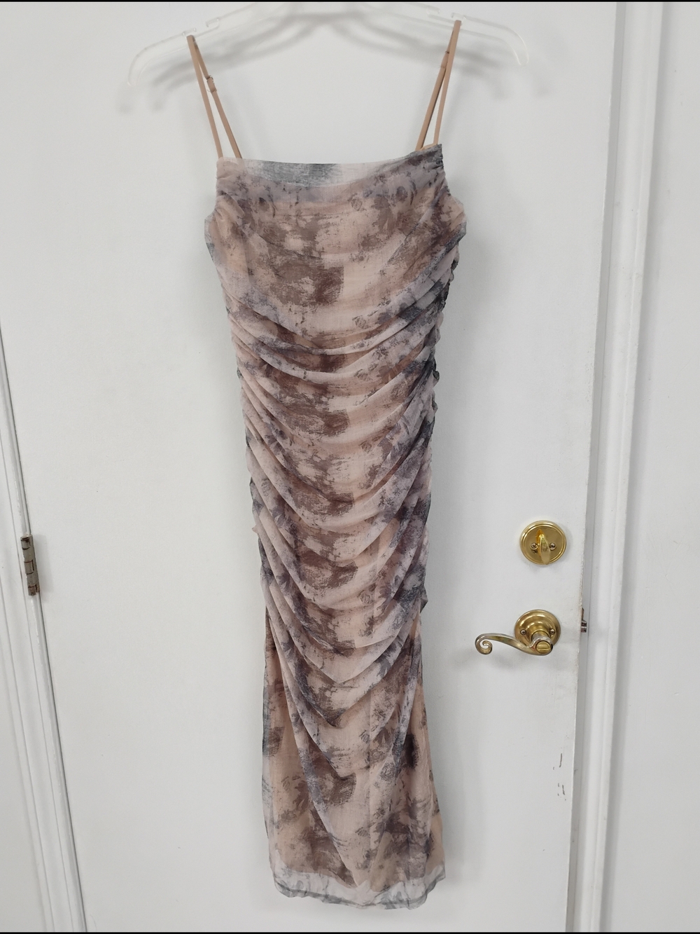 Windsor Ruched Mesh Maxi Dress Size Large
